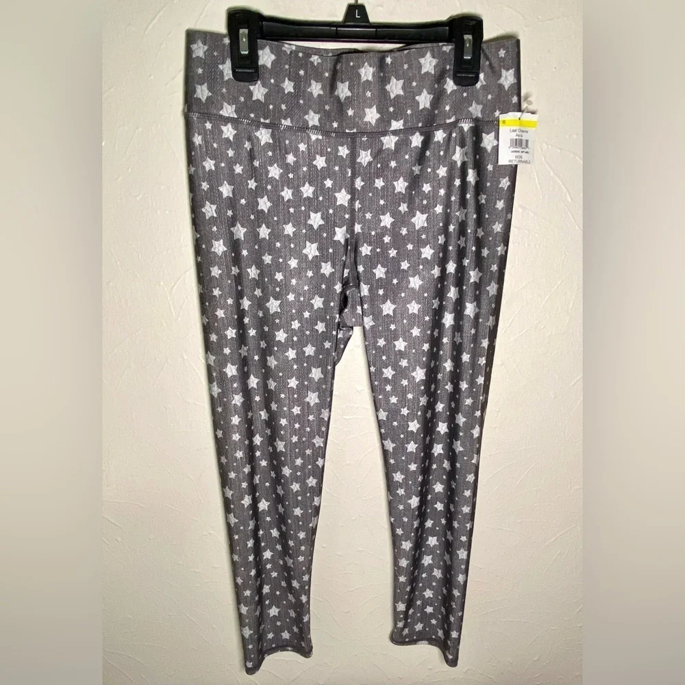 Terez Gray Stars Cropped Leggings NWT - Picture 2 of 4